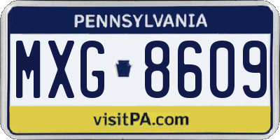 PA license plate MXG8609