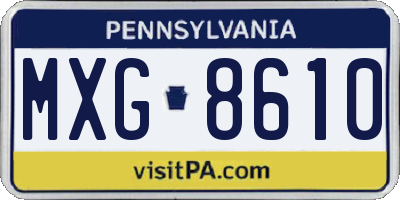 PA license plate MXG8610