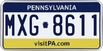 PA license plate MXG8611
