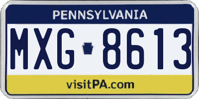PA license plate MXG8613