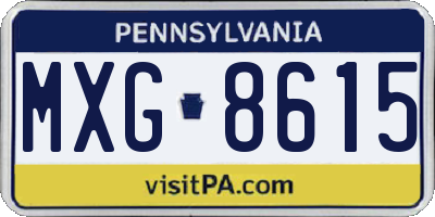PA license plate MXG8615