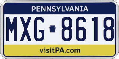 PA license plate MXG8618