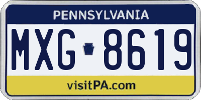 PA license plate MXG8619