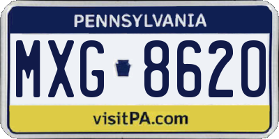 PA license plate MXG8620