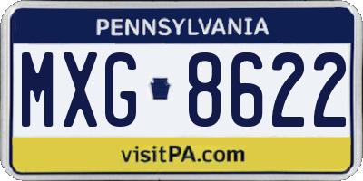 PA license plate MXG8622