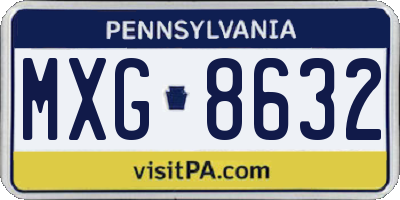 PA license plate MXG8632