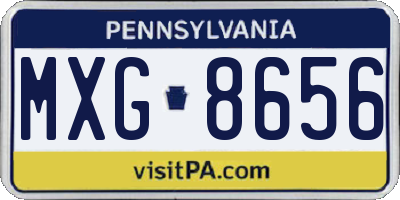 PA license plate MXG8656