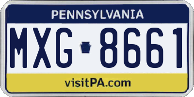 PA license plate MXG8661