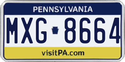 PA license plate MXG8664
