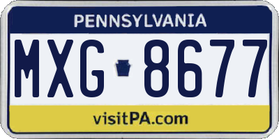 PA license plate MXG8677