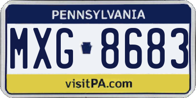 PA license plate MXG8683