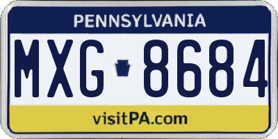 PA license plate MXG8684