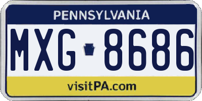 PA license plate MXG8686