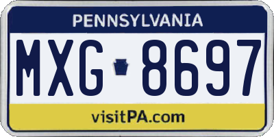 PA license plate MXG8697