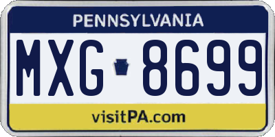 PA license plate MXG8699