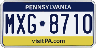 PA license plate MXG8710