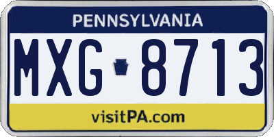 PA license plate MXG8713