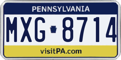 PA license plate MXG8714