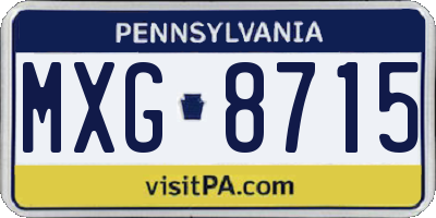 PA license plate MXG8715