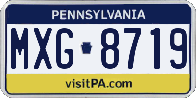 PA license plate MXG8719