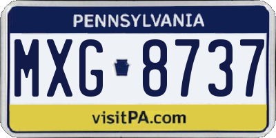 PA license plate MXG8737
