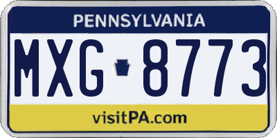 PA license plate MXG8773