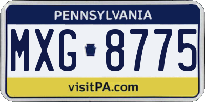 PA license plate MXG8775
