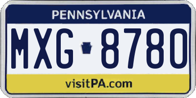 PA license plate MXG8780