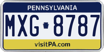 PA license plate MXG8787