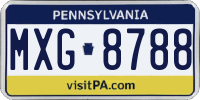 PA license plate MXG8788