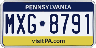 PA license plate MXG8791