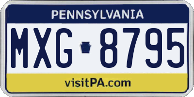PA license plate MXG8795