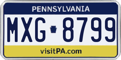 PA license plate MXG8799
