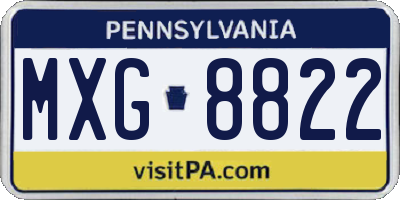 PA license plate MXG8822