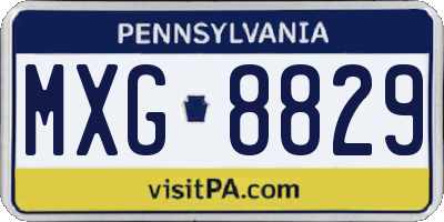PA license plate MXG8829