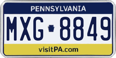 PA license plate MXG8849