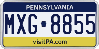 PA license plate MXG8855