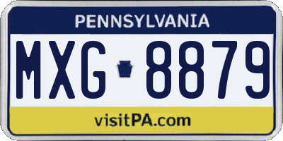 PA license plate MXG8879