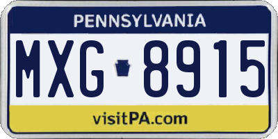 PA license plate MXG8915