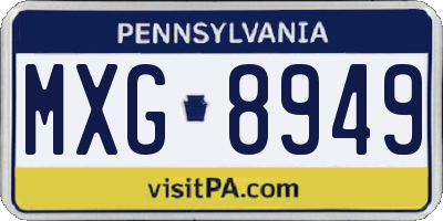 PA license plate MXG8949