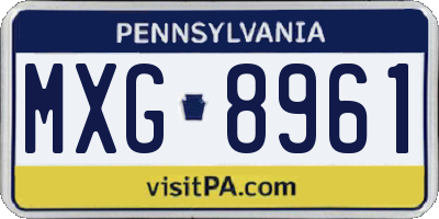 PA license plate MXG8961