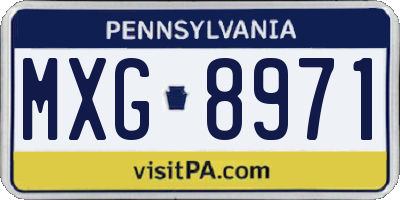 PA license plate MXG8971