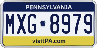 PA license plate MXG8979
