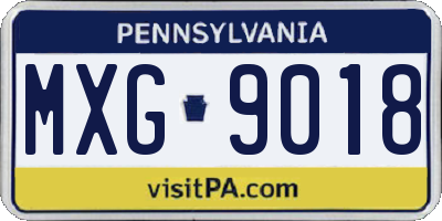 PA license plate MXG9018