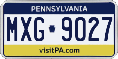 PA license plate MXG9027