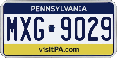 PA license plate MXG9029