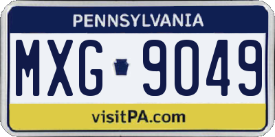 PA license plate MXG9049