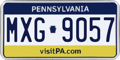 PA license plate MXG9057