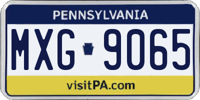 PA license plate MXG9065