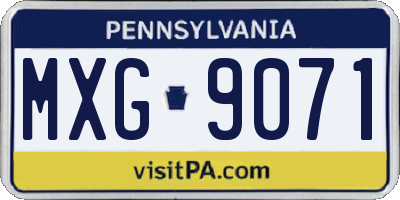 PA license plate MXG9071